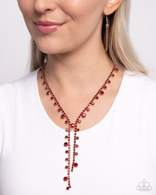 Glittery Getaway Red-Necklace