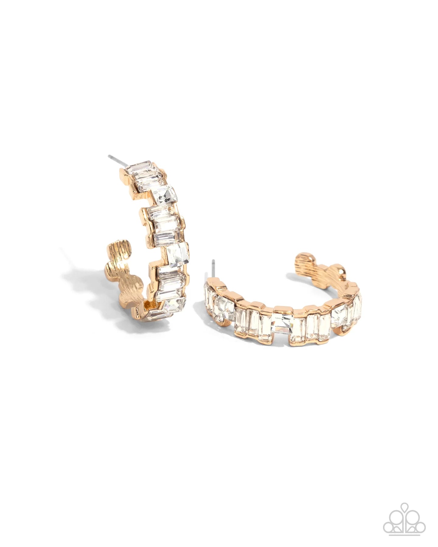 Fashionably Framed Gold Hoop-Earrings