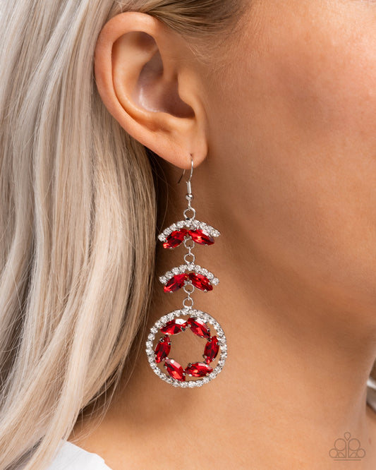Polished Pattern Red-Earrings