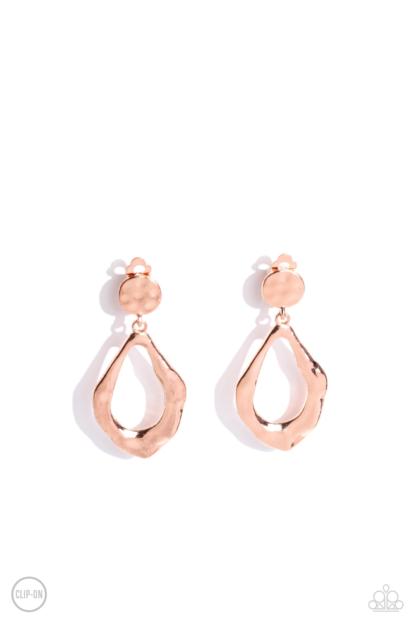 Metallic Mezzanine Clip-On Copper Earrings