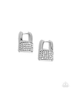 Locked Luxury White-Earrings