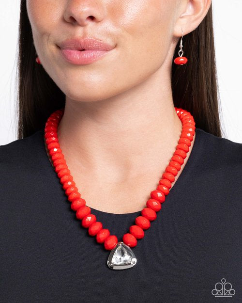 Trailblazing Triangle Red-Necklace