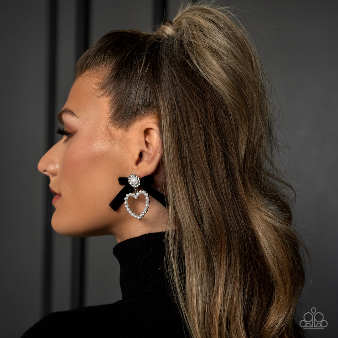 BOW and Then Black Silver- Earrings