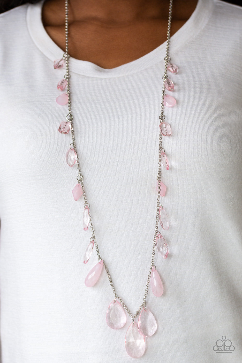GLOW And Steady Wins The Race Pink-Necklace