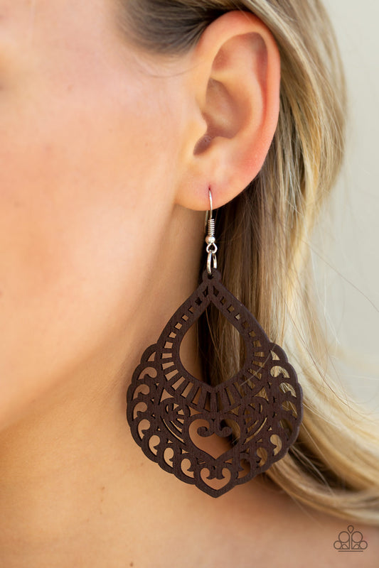 If You WOOD Be So Kind Brown-Earrings