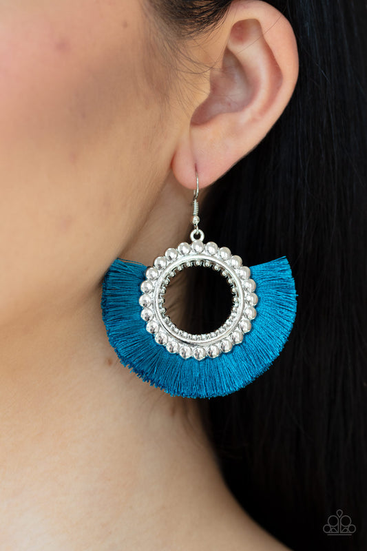 Fringe Fanatic Blue-Earrings