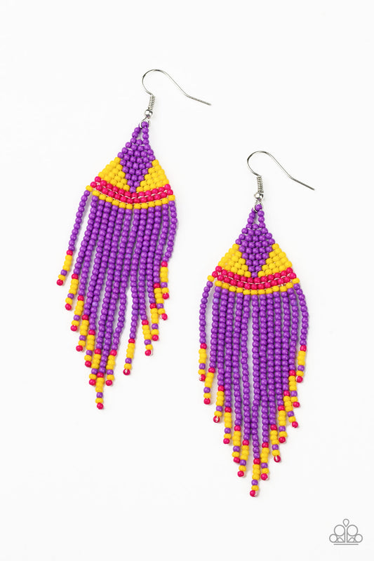 BEADazzle Me Purple-Earrings
