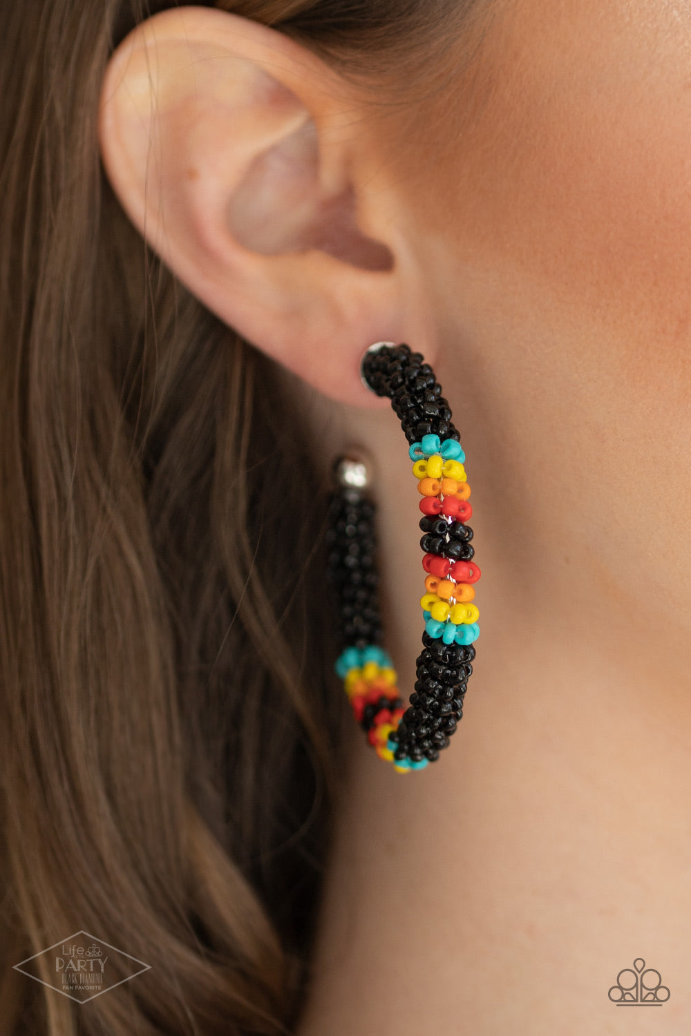 Bodaciously Beaded Black-Earrings