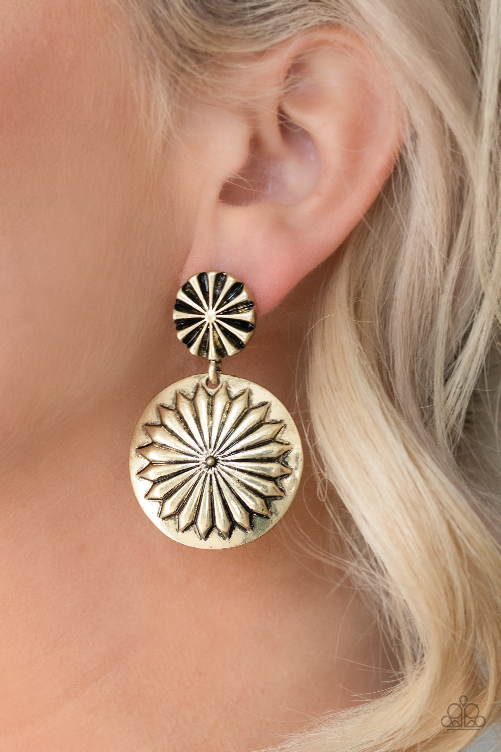 Fierce Florals Brass-Earrings
