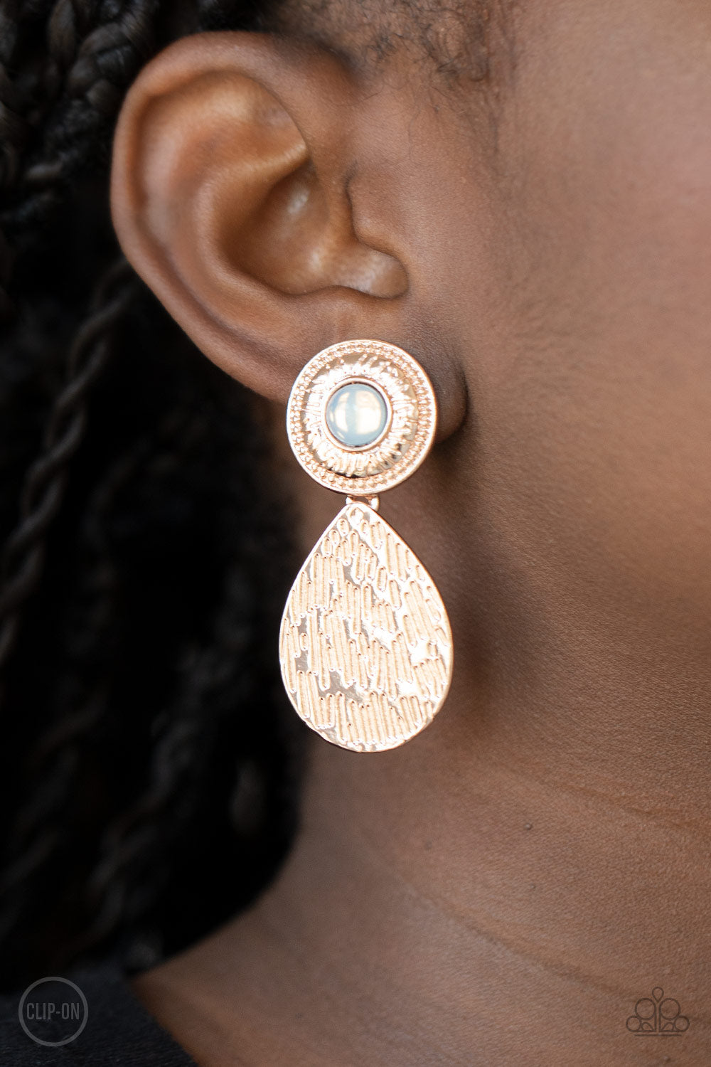 Emblazoned Edge Rose Gold-Earrings