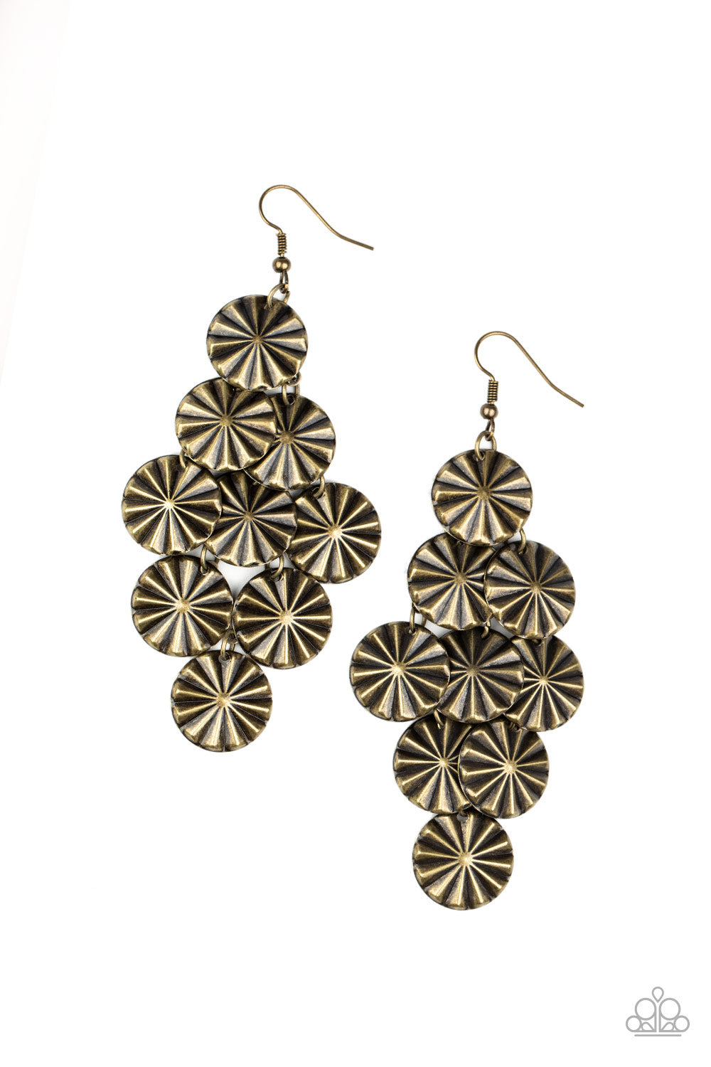 Star Spangled Shine Brass-Earrings