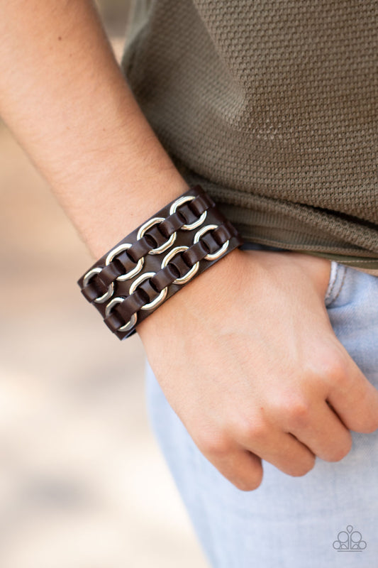 Throttle It Out Brown-Urban Bracelet