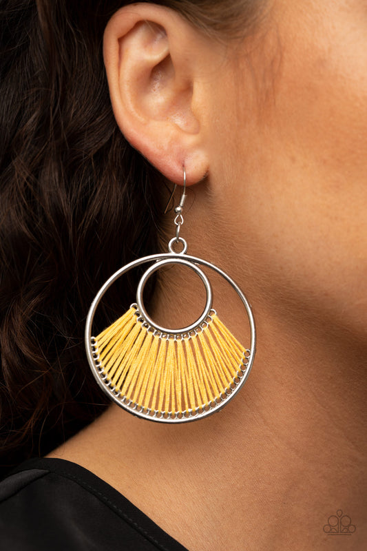 Really High-Strung Yellow- Earrings