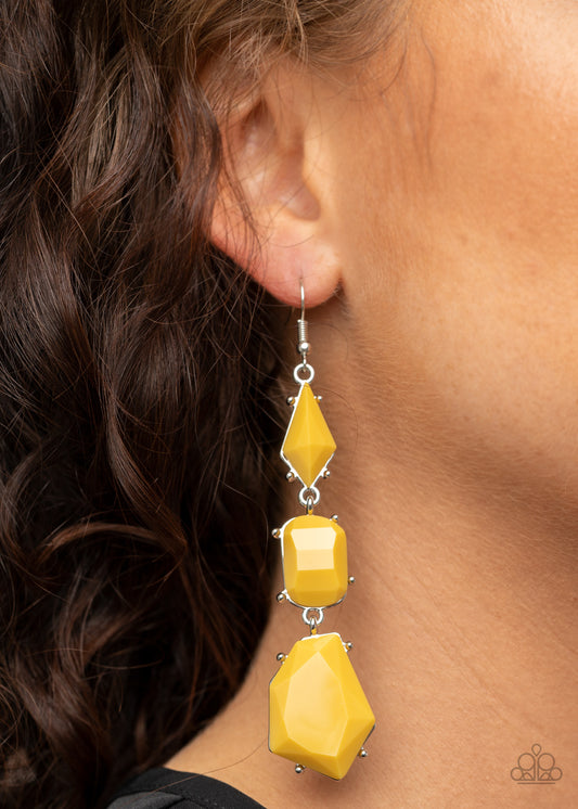 Geo Getaway Yellow-Earrings