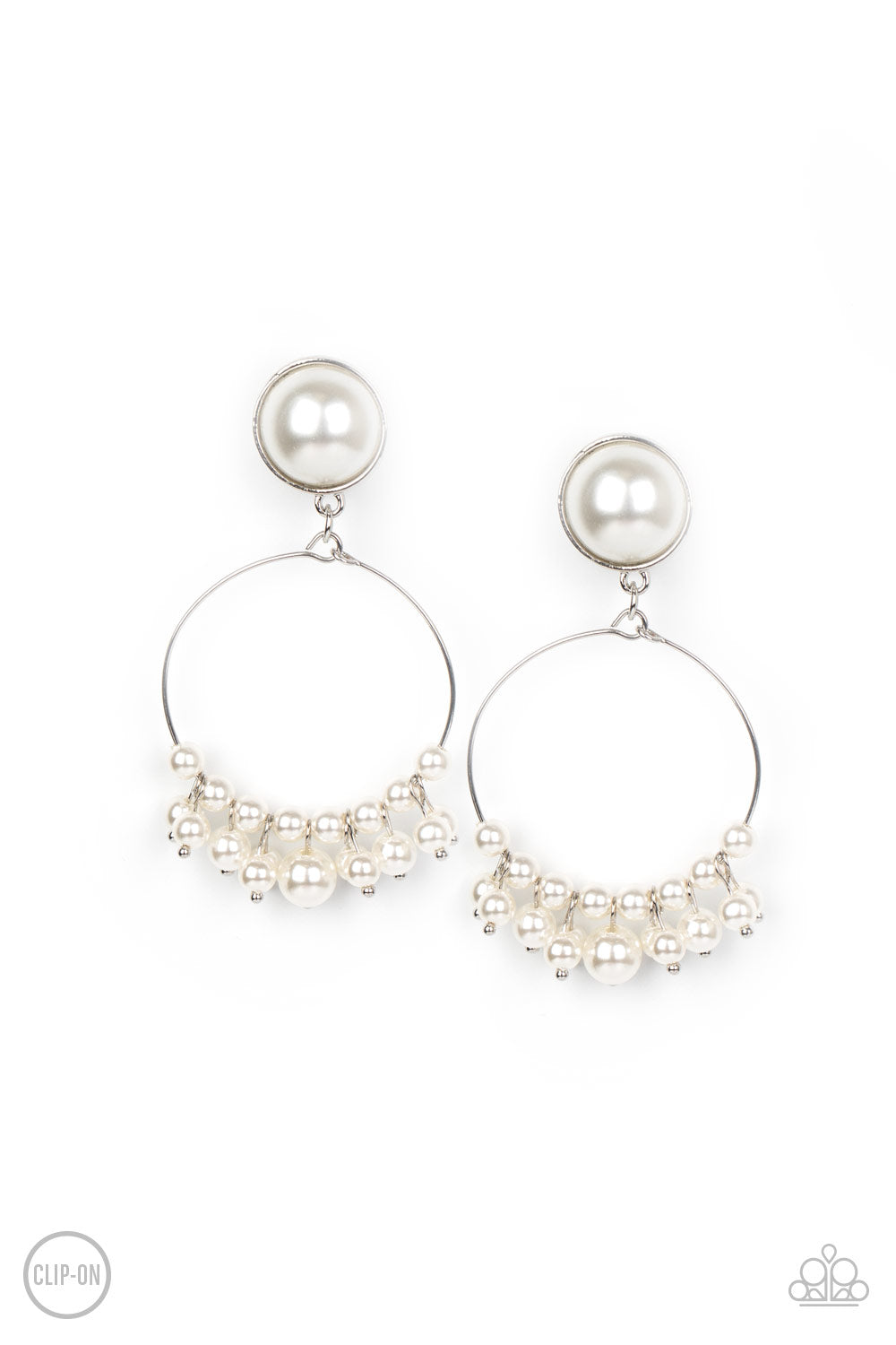 Seize Your Moment White Clip-On Earring