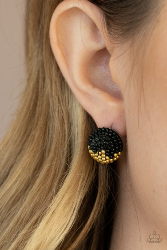 As Happy As Can BEAD Black-Earrings