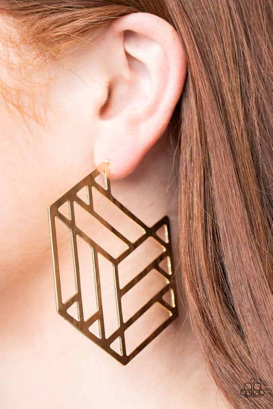 Gotta Get GEO-ing Gold-Earring