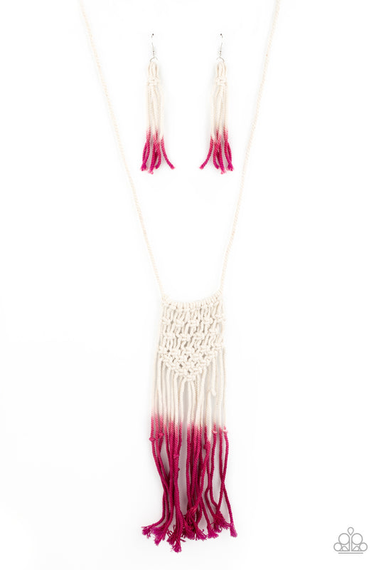 Surfin The Net Pink-Necklace