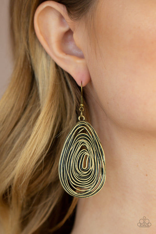 Rural Ripples Brass-Earrings