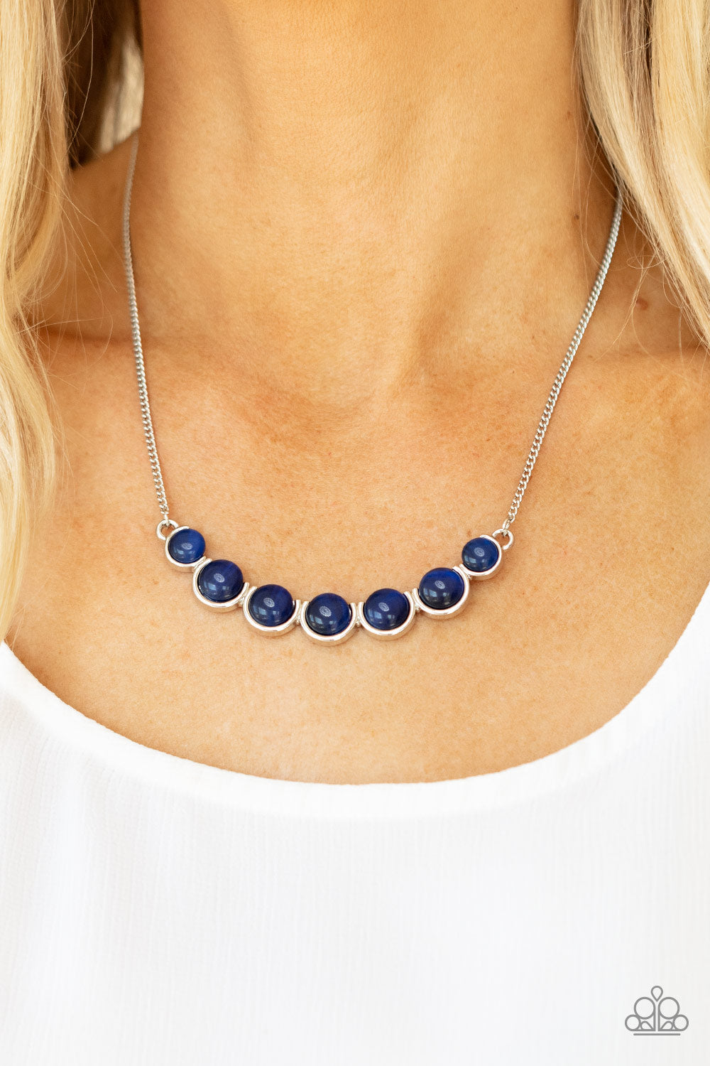 Serenely Scalloped Blue-Necklace