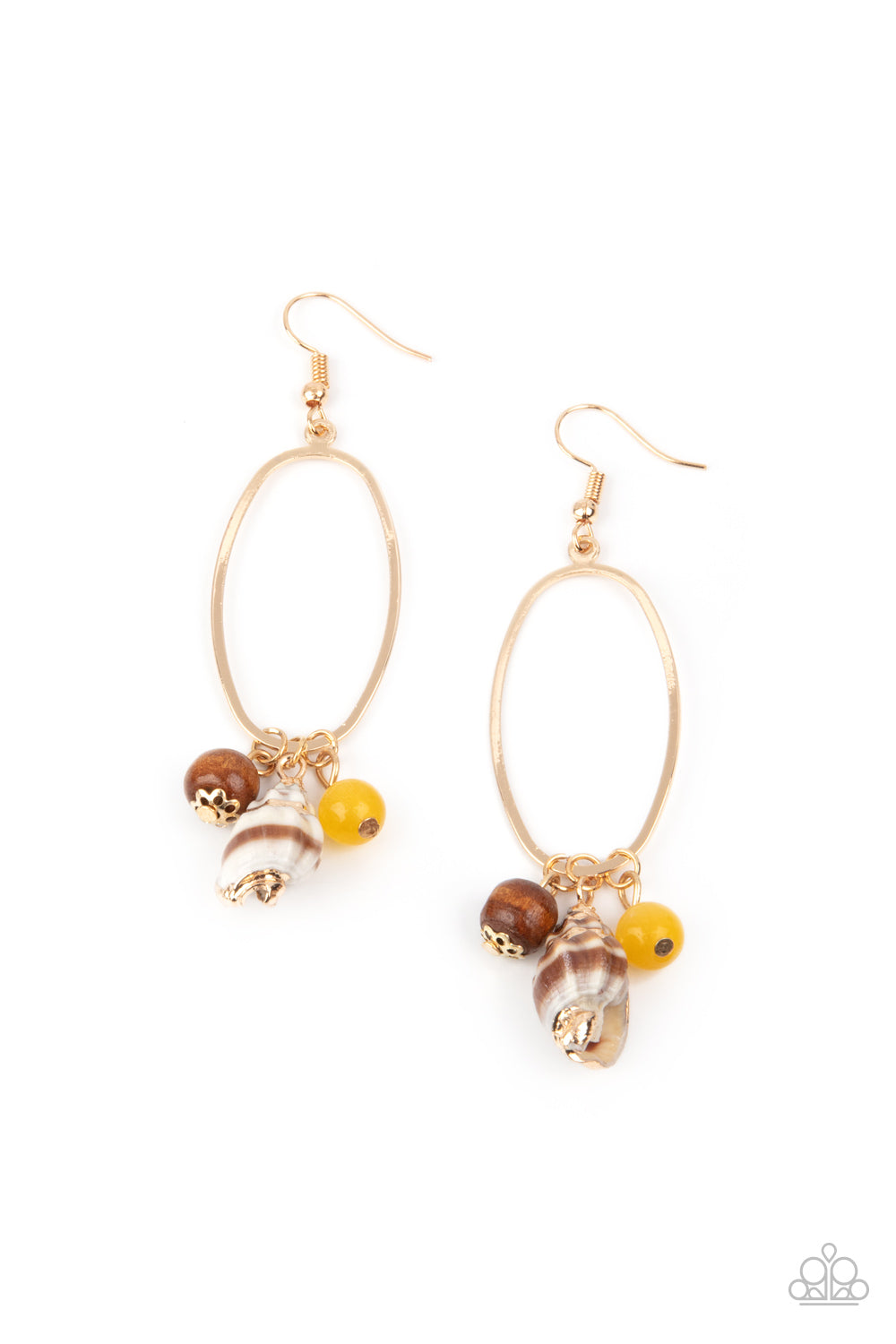 Golden Grotto Yellow-Earrings