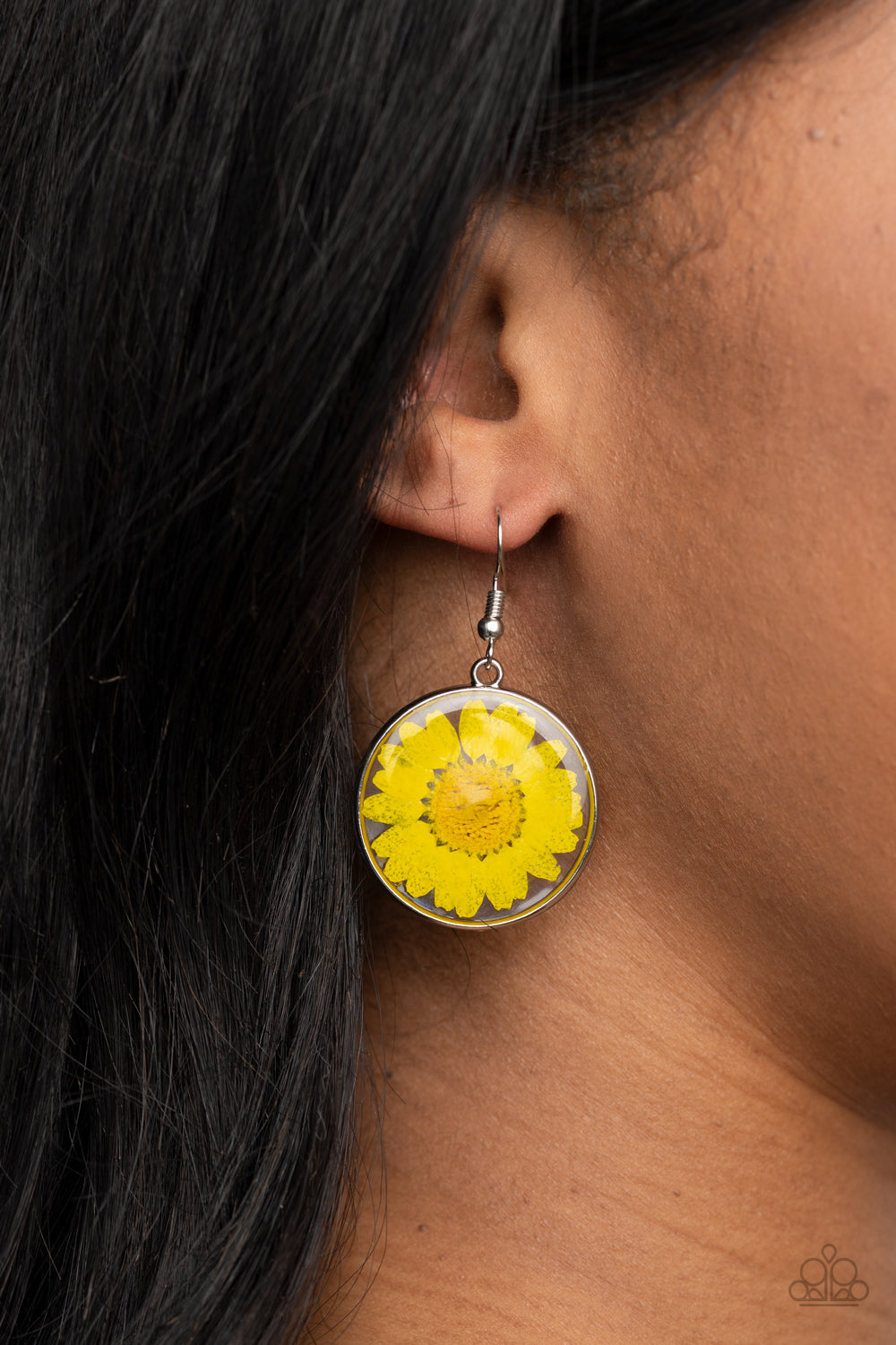 Forever Florals Yellow-Earrings
