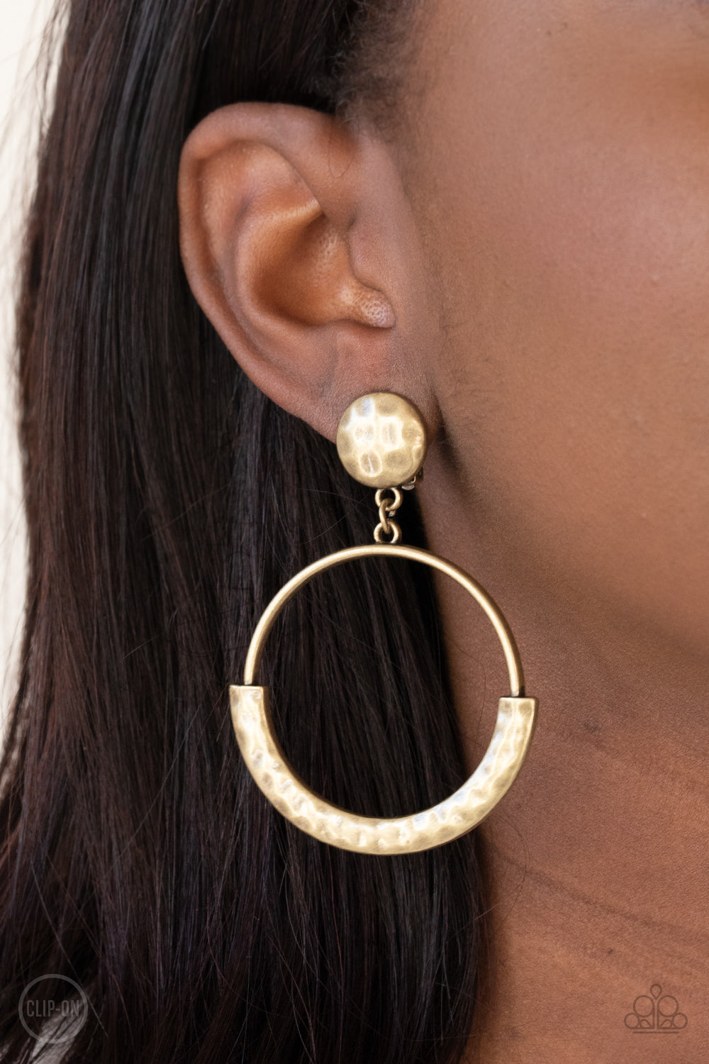 Rustic Horizons Brass Clip-On-Earrings