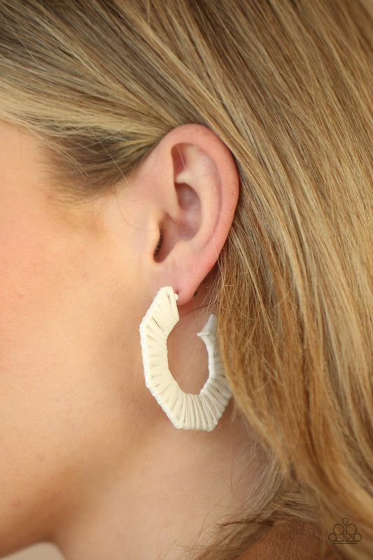 Fabulously Fiesta White-Earrings