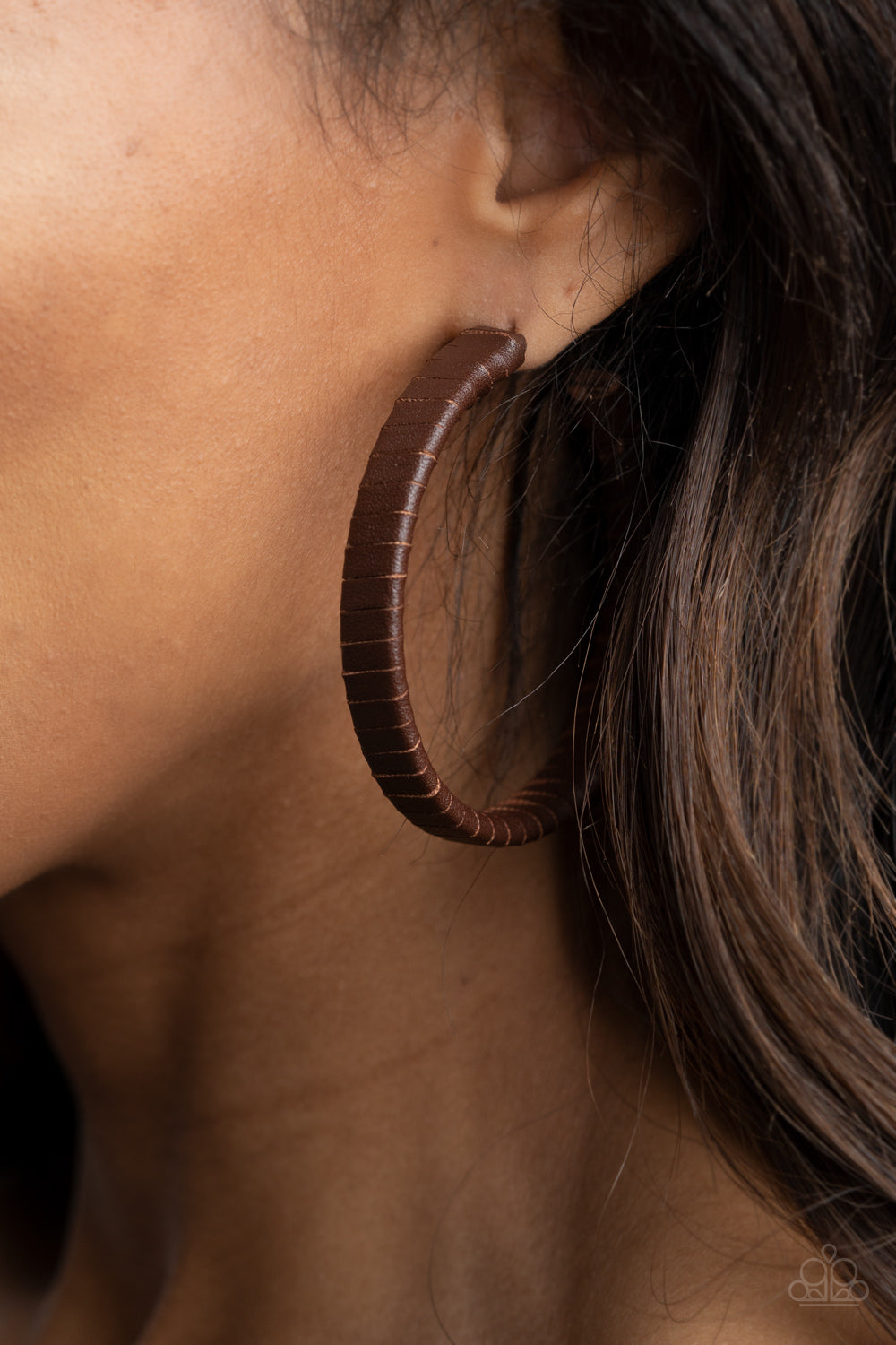 Leather-Clad Legend Brown-Earrings