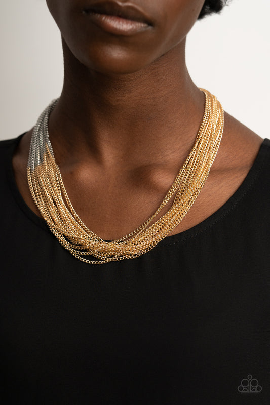 Metallic Merger Gold-Necklace