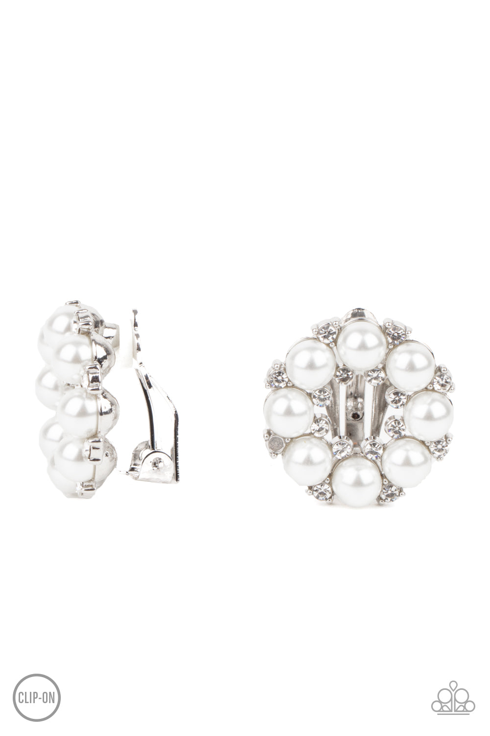 Roundabout Ritz White Clip-On-Earrings