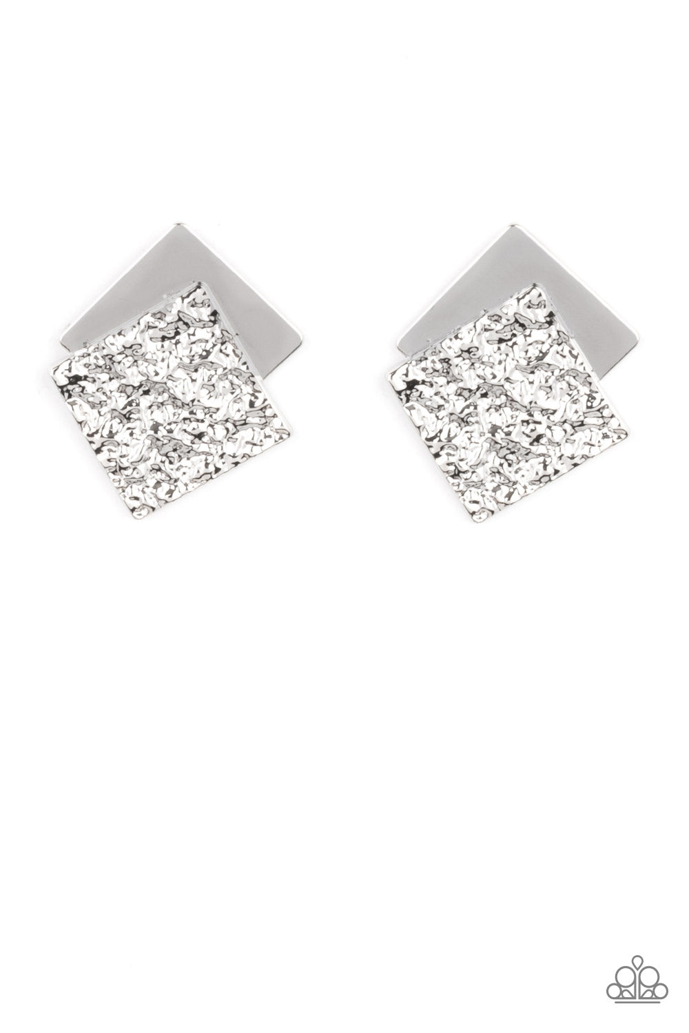 Square With Style Silver-Earrings