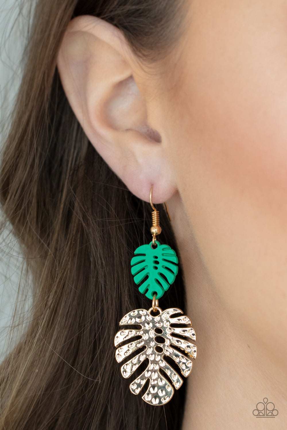 Palm Tree Cabana Green-Earrings