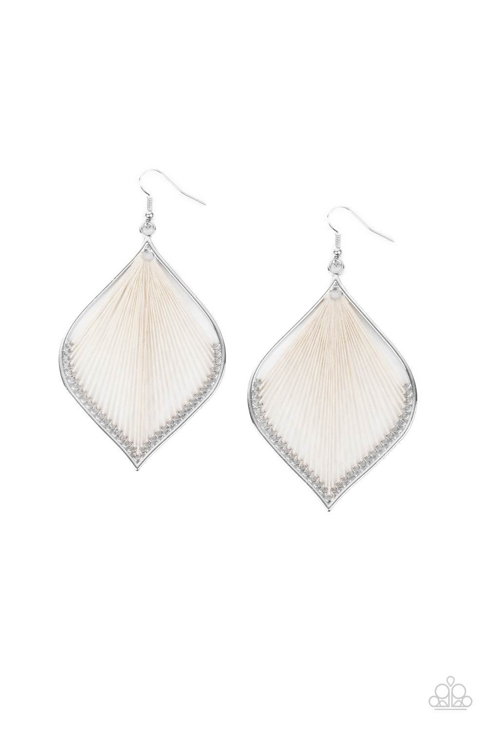 String Theory White-Earrings