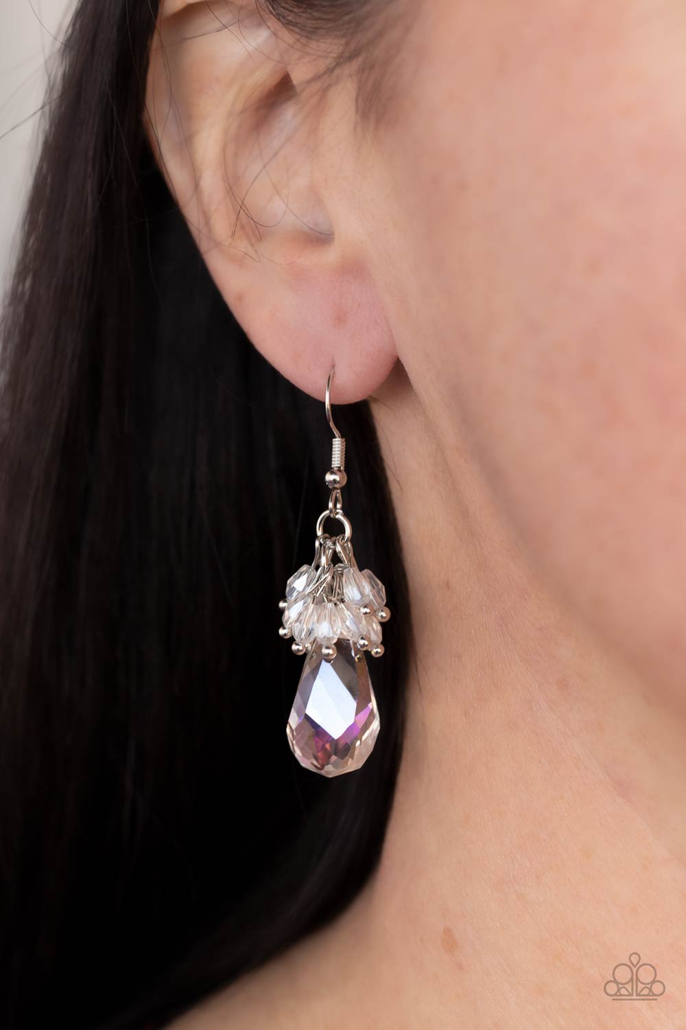 Well Versed in Sparkle White-Earrings