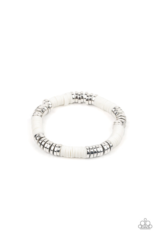 Stacked In Your Favor White-Bracelet