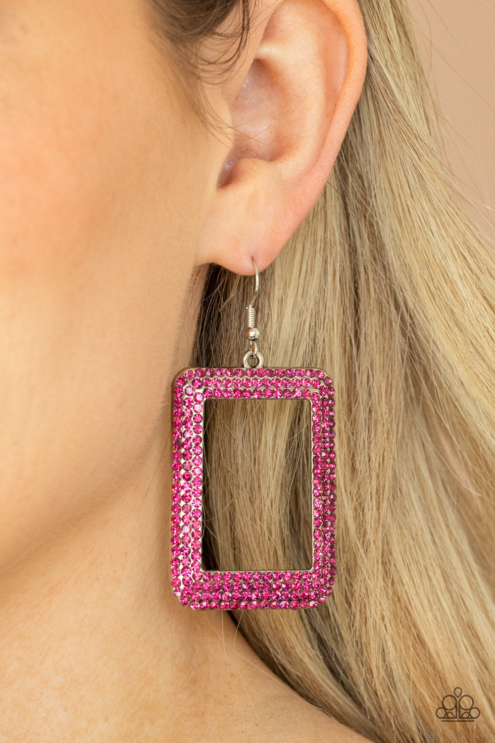World FRAME-ous Pink-Earrings
