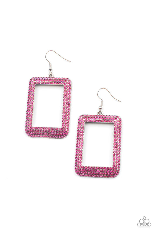 World FRAME-ous Pink-Earrings