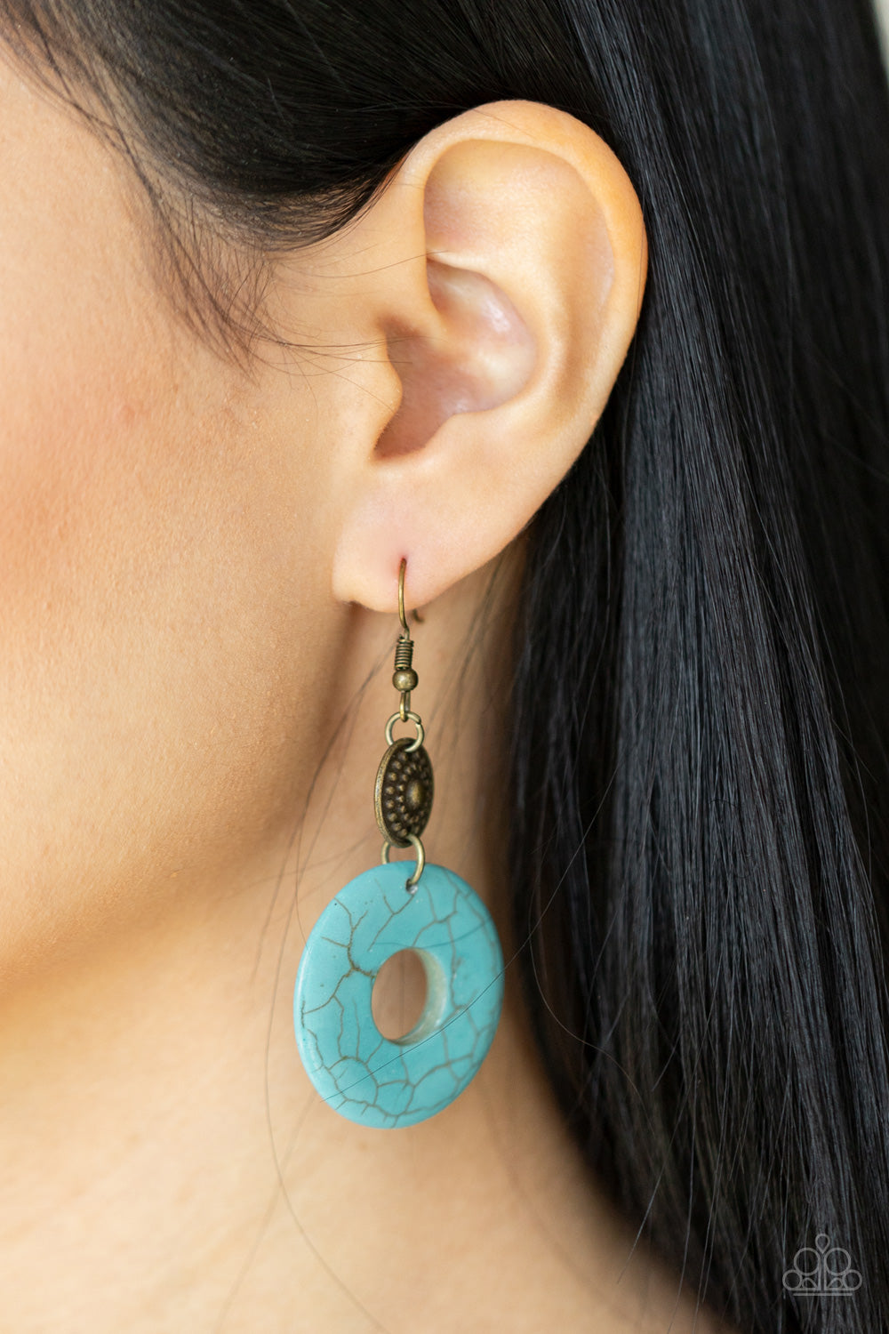 Earthy Epicenter Brass-Earrings