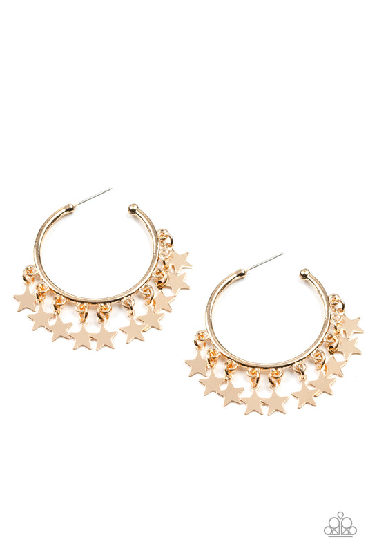 Happy Independence Day Gold-Earrings