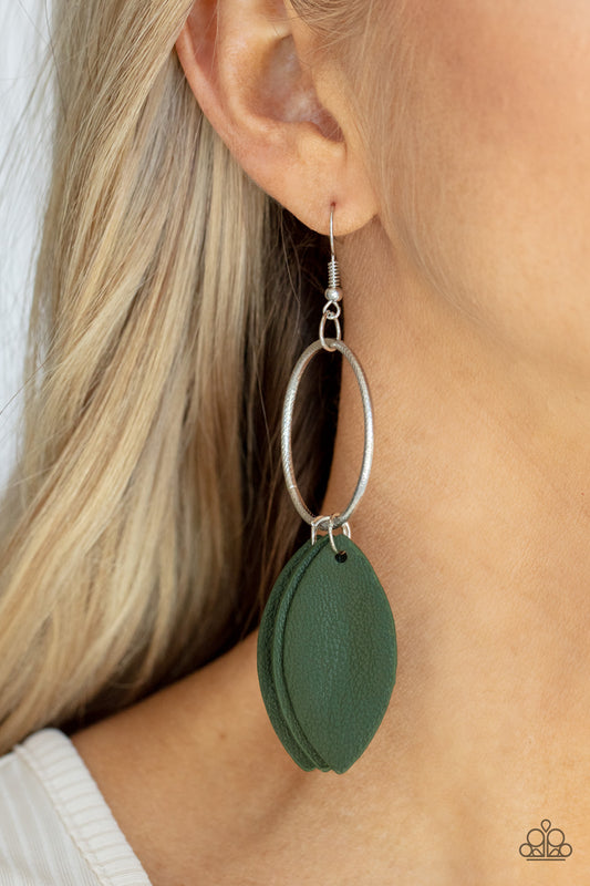 Leafy Laguna Green-Earrings