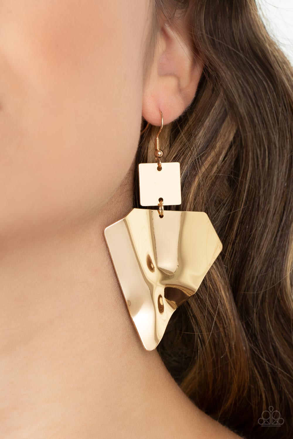 Deceivingly Deco Gold-Earrings
