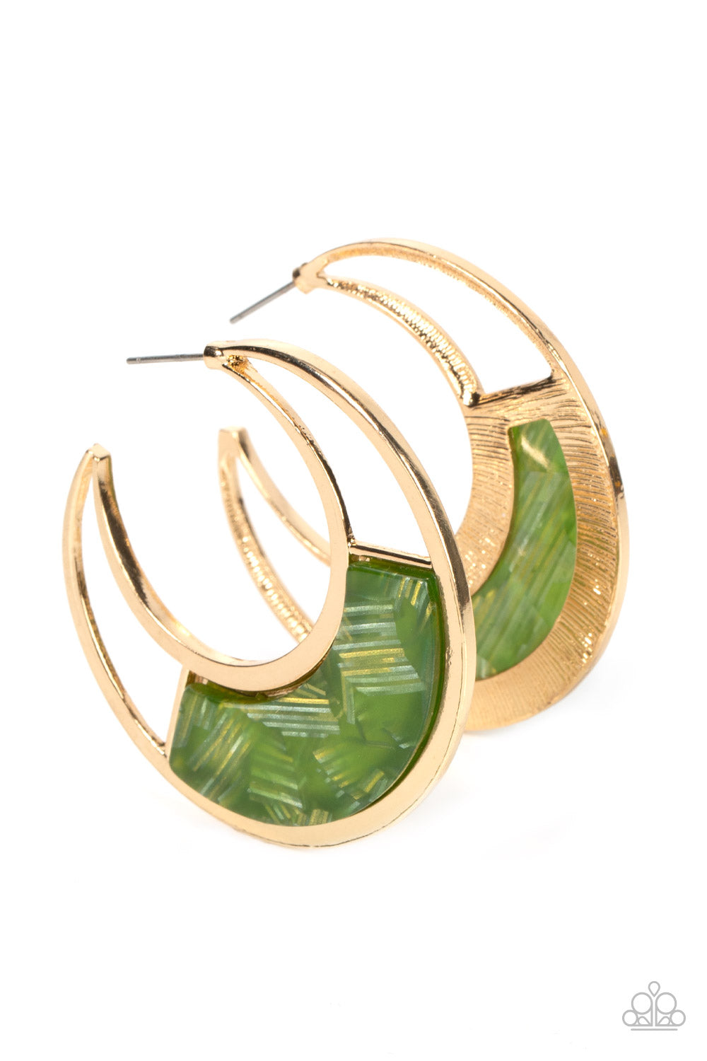 Contemporary Curves Green-Earrings