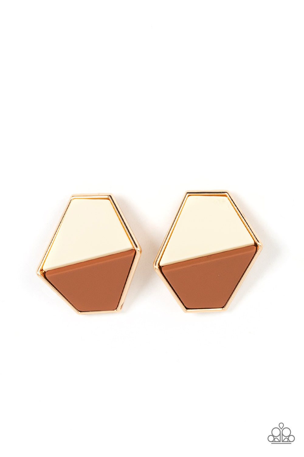 Generically Geometric Brown- Earrings