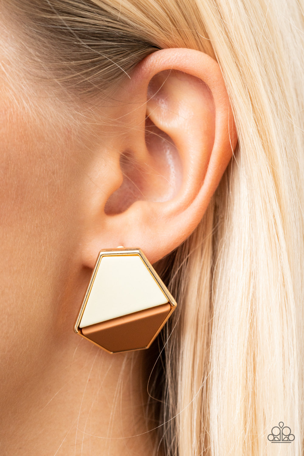 Generically Geometric Brown- Earrings