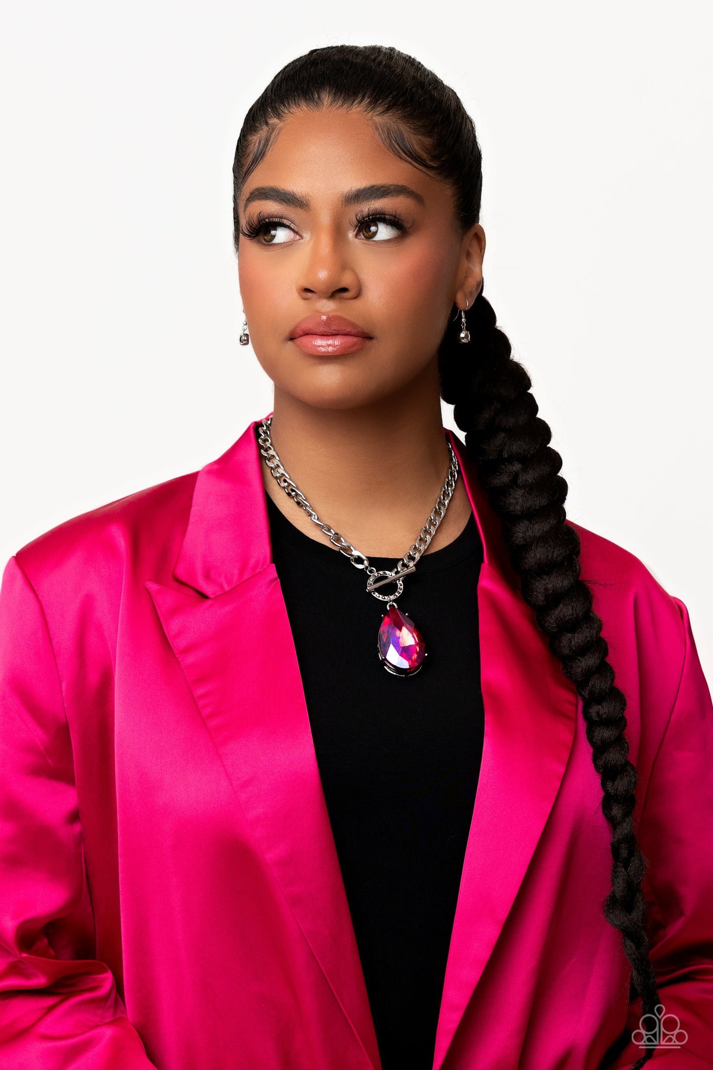 Edgy Exaggeration Pink-Necklace
