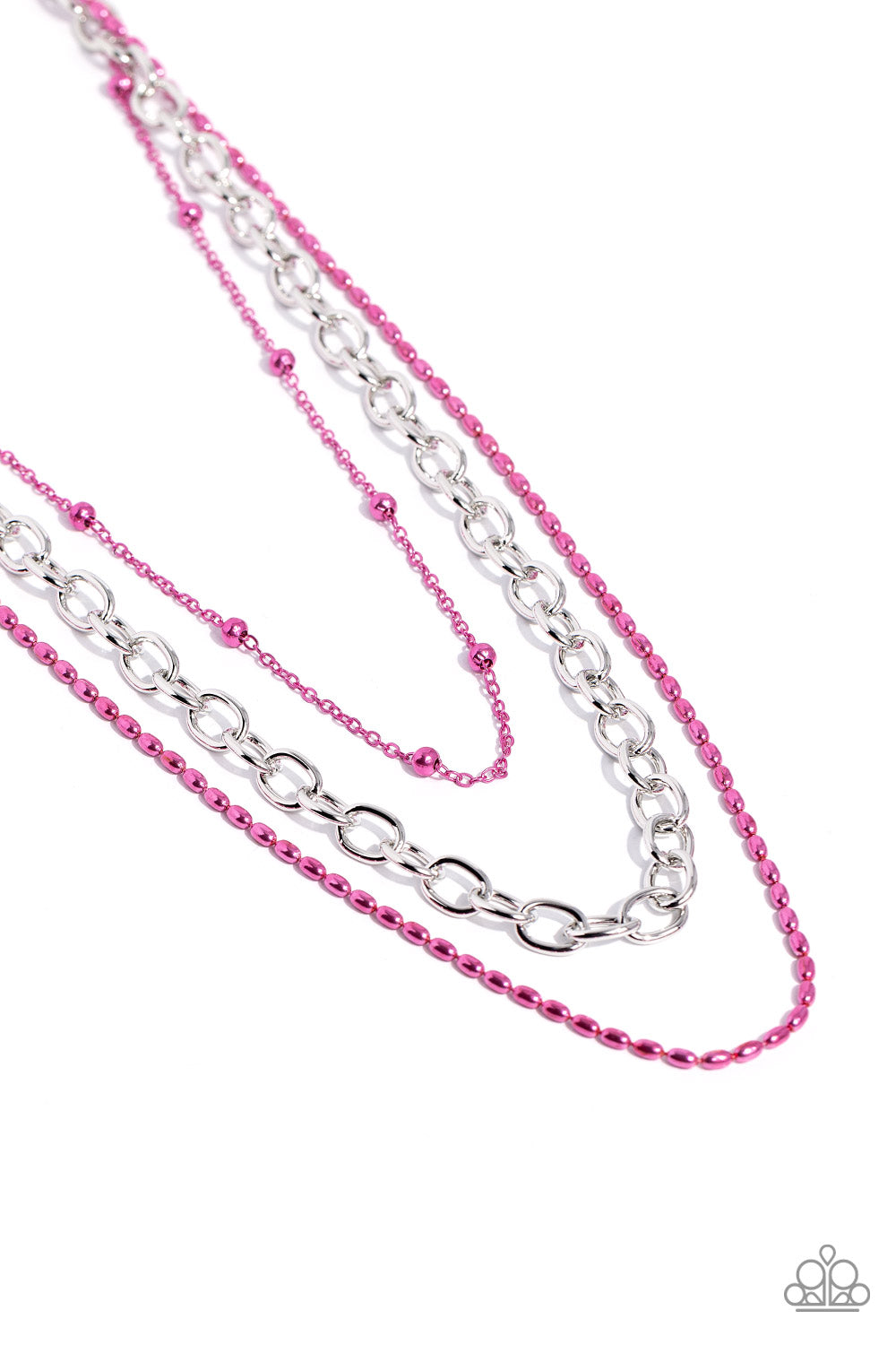 Mardi Gras Mayhem Pink-Necklace