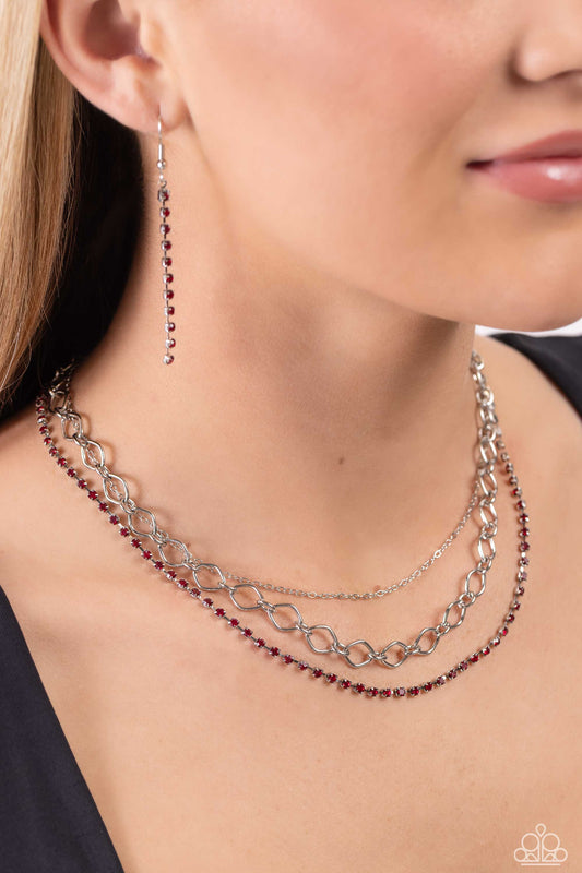 Tasteful Tiers Red-Necklace