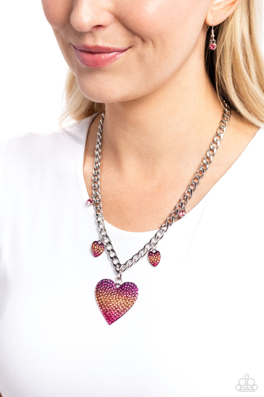 For the Most HEART Pink-Necklace