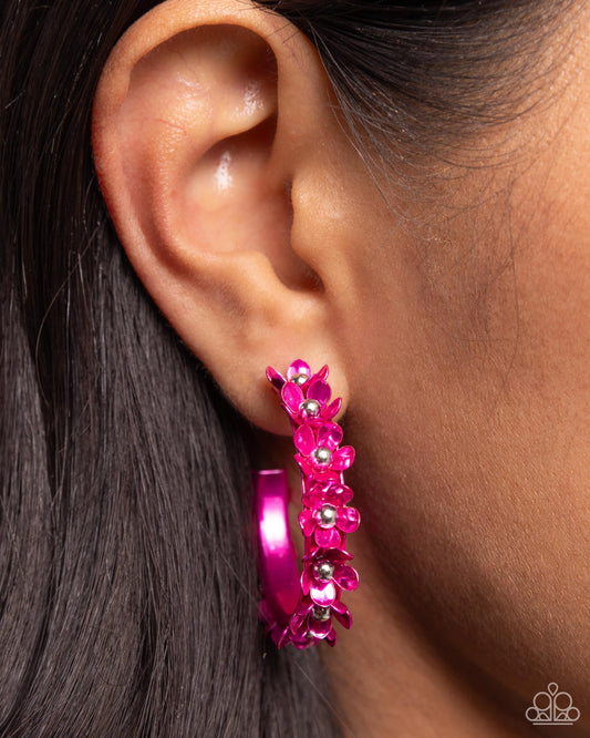 Fashionable Flower Crown Pink-Earrings